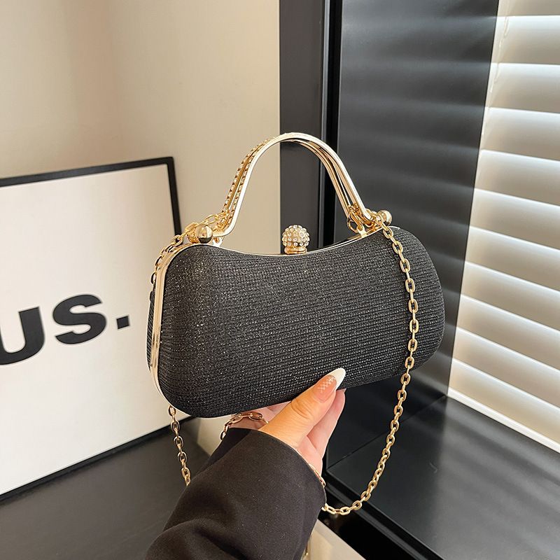 Niche Style Box 2025 Autumn Winter New Trendy Fashion Chain Evening Sparkling Diamond Women's Shoulder Crossbody Bag_voghion.com