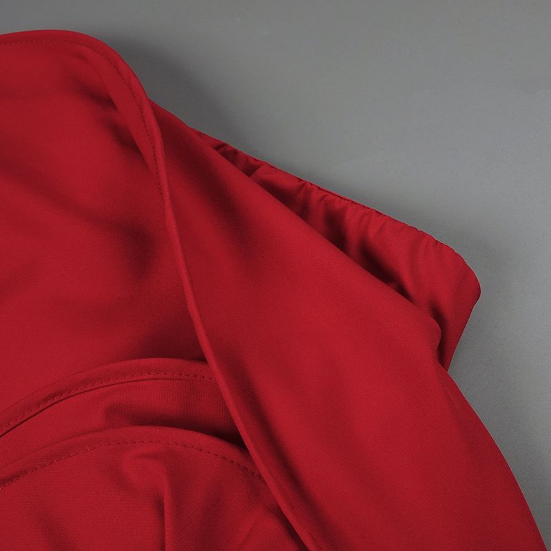 Damenbekleidung Weihnachtskleid Rotes Tube Top Blumen Dreidimensionales Kleid_voghion.com