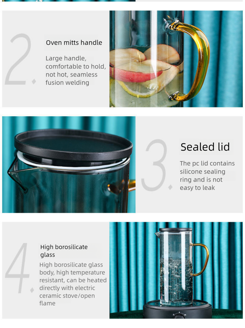 Nordic Style High-Value Heat-Resistant Glass Cold Water Pitcher Set Household Living Room Coffee Table Drinking Cup_voghion.com