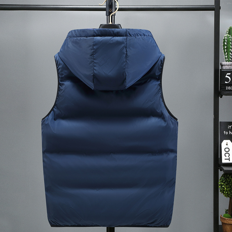 Men's Clothing Vest Men's Autumn And Winter Thickened Down Cotton Winter Waistcoat Jacket Youth Version Handsome Double-sided Vest Shoulder Vest_voghion.com