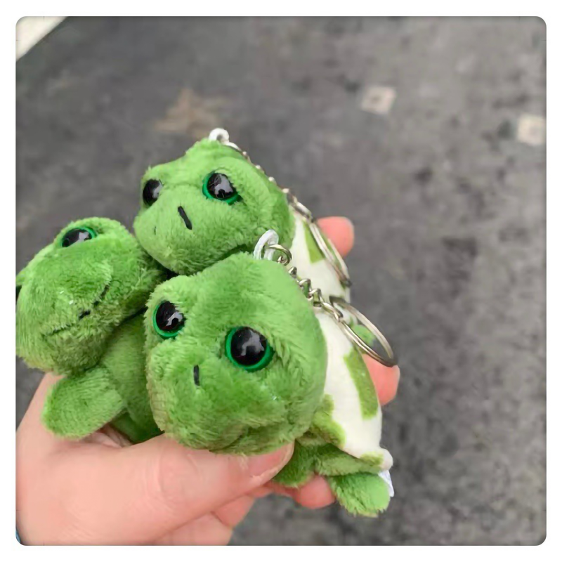 Niedlicher Plüschanhänger, grüne dekorative Schildkröte, gefüllter Plüsch-Schlüsselanhänger für die Verzierung_voghion.com