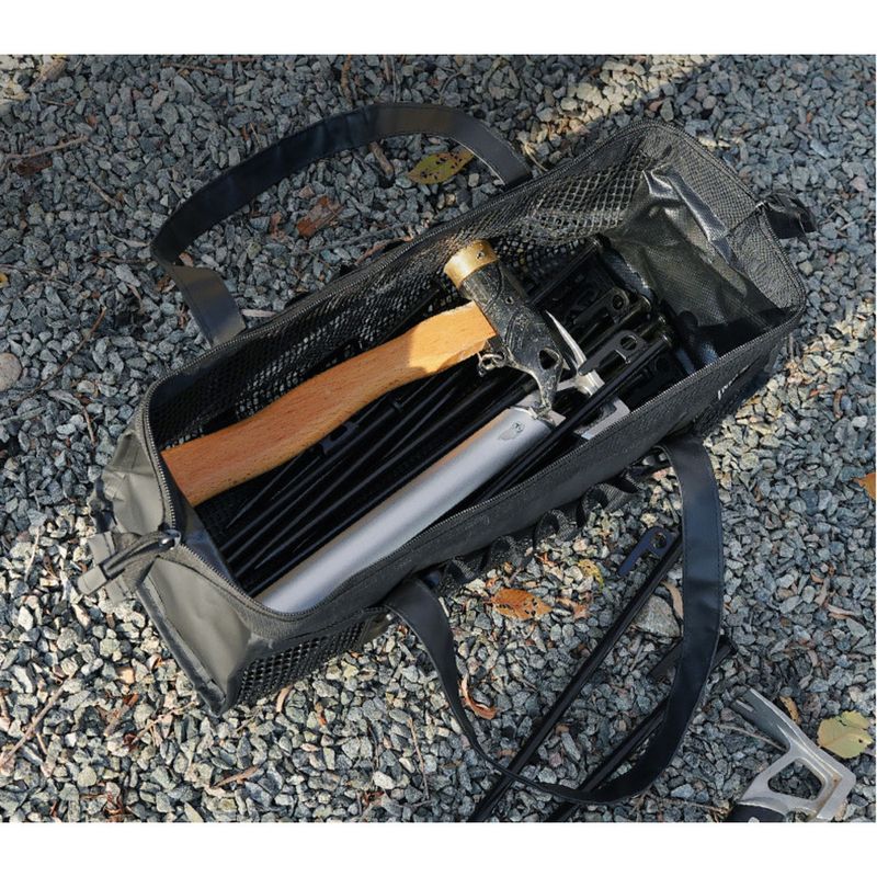 ISE MOUNT Heavy-Duty Mesh Gear Bag - Oversized Camping Storage Organizer For Tent Stakes, Tools & Equipment | Reinforced Rubber Handle & Durable_voghion.com