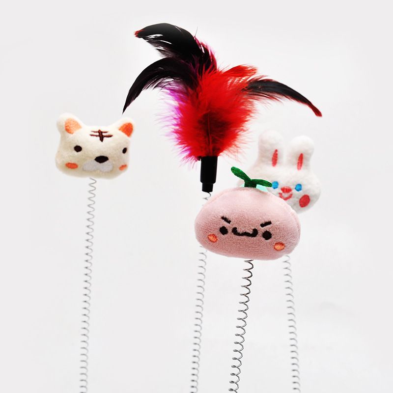 Tiragraffi giocattolo per gatti con inserto divertente, piuma, topo, agitatore, bacchetta interattiva per l'autointrattenimento e per gli animali domestici_voghion.com