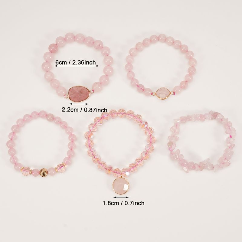 Zestaw kamieni naturalnych w stylu Bohemian Stacking Quartz Rose Green Aventurine Kompozycja kamieni wulkanicznych_voghion.com