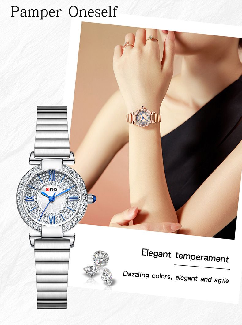 Sophisticated Quartz Watch With Mesh Band, Waterproof Round Dial, Stainless Steel Clasp, Elegant And Stylish Waterproof Women's Watch Wholesale_voghion.com