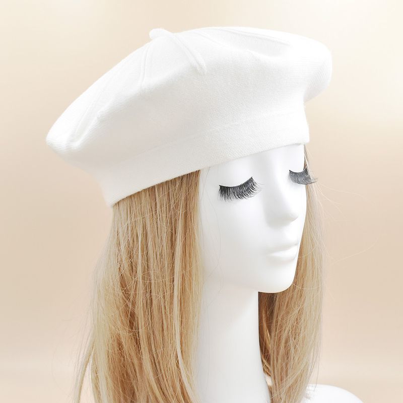 Unisex Hat knitted striped painter hat Beret Lady little Freshbud hat_voghion.com