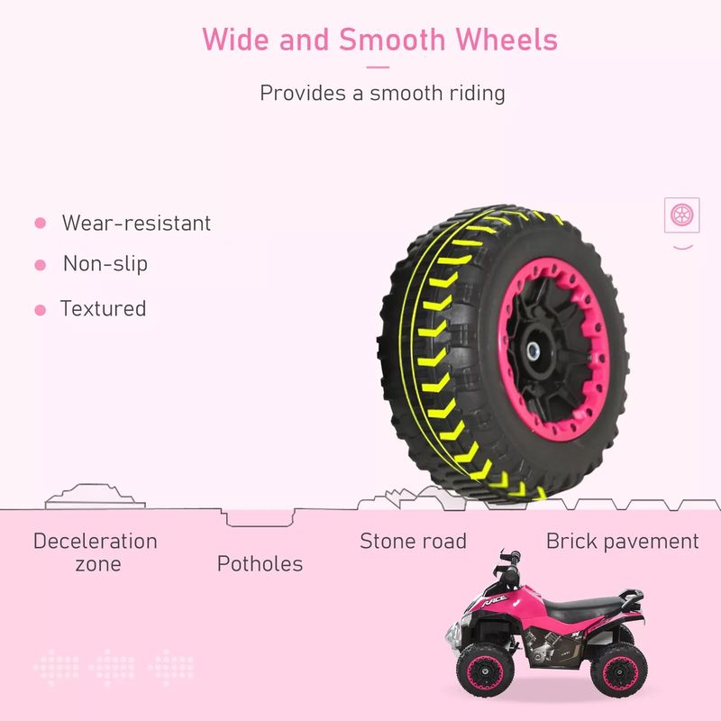 No Power Quad Toddler Ride On Car Foot-to-Floor Sliding Pink_voghion.com
