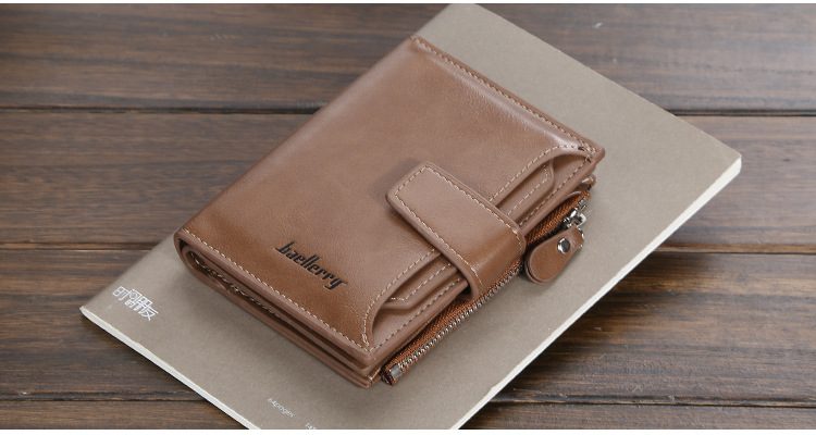 Baellerry Wallet Ανδρικό απλό κοντό πορτοφόλι Υψηλής ποιότητας κάθετη τσάντα ταυτότητας πολλαπλών καρτών Πορτοφόλι με φερμουάρ για κέρματα_voghion.com
