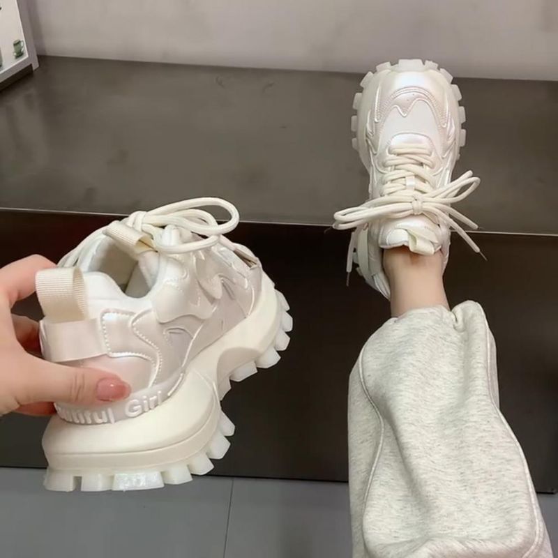 Thick Bottom Color Collision Waffle Women's Sneakers Fall And Winter New Women's Shoes Fashion Versatile Wear Comfortable Lightweight Casual_voghion.com