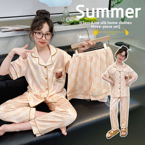 Pyjamas Kinder Sommer Klasse A Modal Kinderhaus Kleidung Anzug Kinder und Mädchen Pyjamas Damen Sommer_voghion.com
