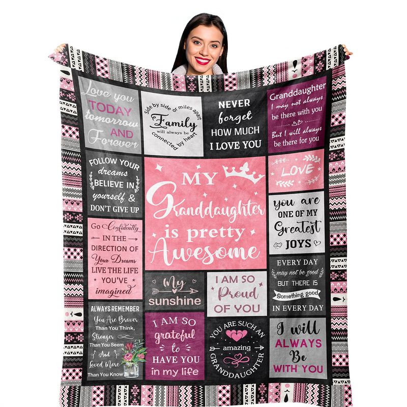 Black And Pink Plaid Pattern Blanket Flannel Soft And Comfortable Home Blanket Cover Blanket Sister Birthday Holiday Gift_voghion.com