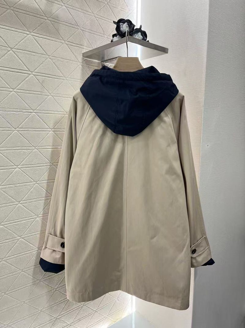 Women's Clothing Nanyou Women's Clothing M Brand 25 Spring Color Block Reversible Hooded Trench Coat Loose Casual Versatile Fashion_voghion.com