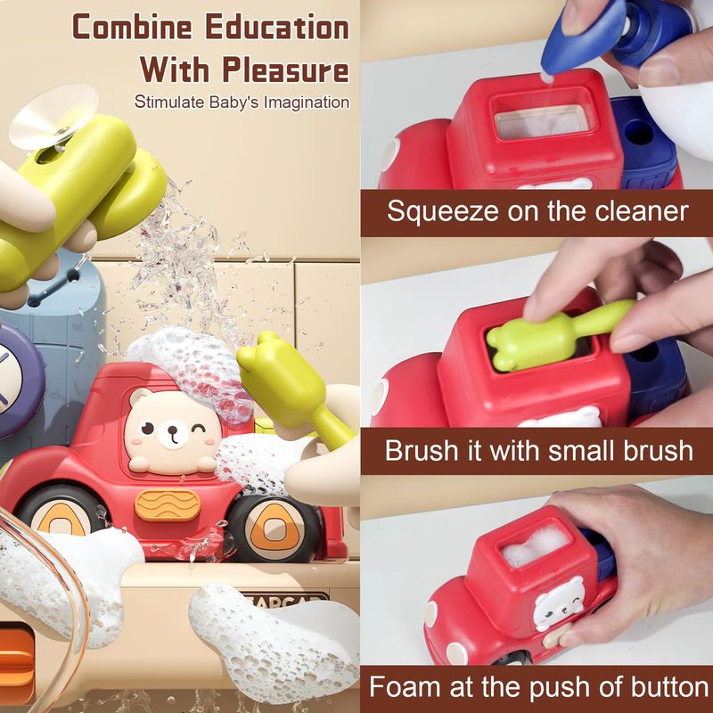 Jouets de bain pour bébé, baignoire, parking, avec pompe submersible, jouets interactifs amusants_voghion.com