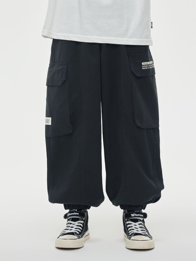 Kinderkleidung Buchstaben bedruckte Freizeithose mittlerer und großer Overall_voghion.com