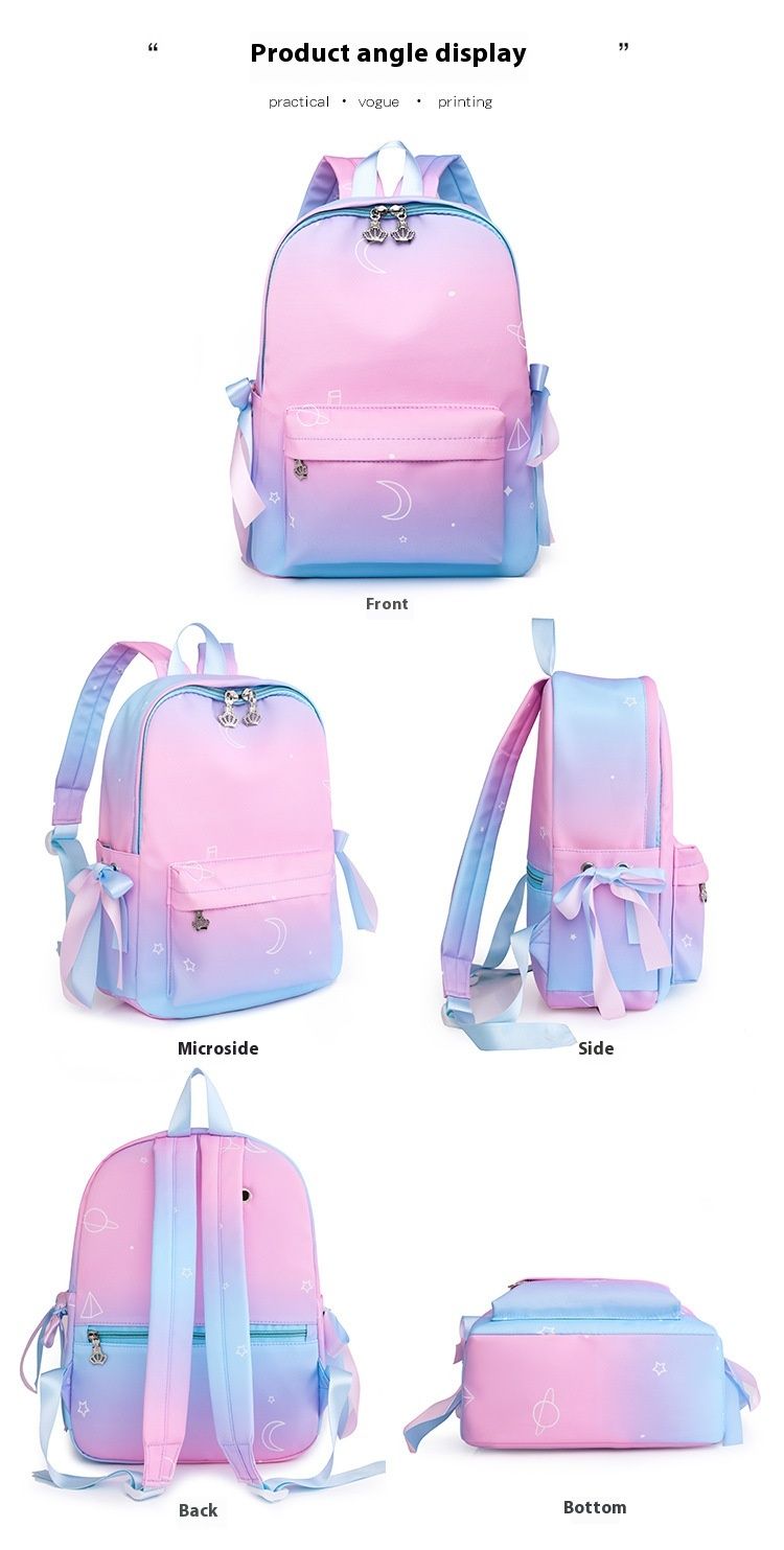 Can make patterned new romantic starry sky cute elementary school backpack, simple large capacity backpack_voghion.com