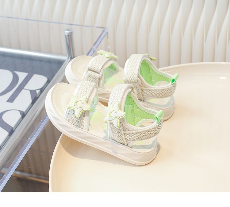 Sandali da ragazza 2024 Estate Nuova suola morbida antiscivolo Scarpe da spiaggia da principessa per bambine medie e grandi_voghion.com