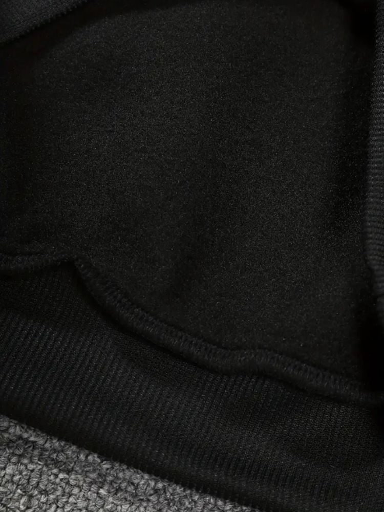 Men's Clothing Autumn And Winter Wing Print Casual Wing Print Zip-Up Hoodie And Jogger Pants Set, Casual Two-Piece Outfit For Fall/Winter, Black_voghion.com