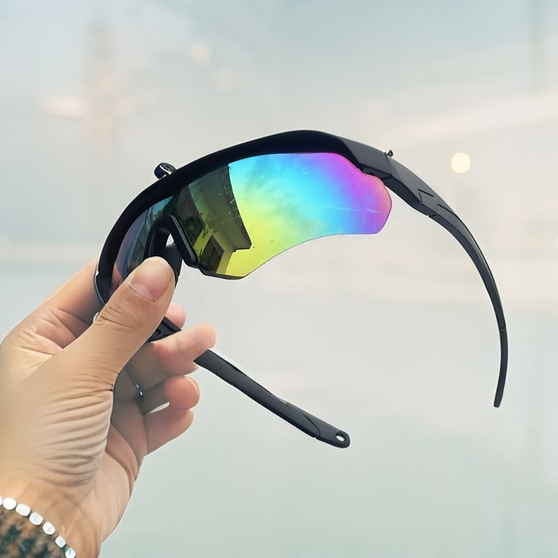 Half montuur, eendelige lens, sportmotorfiets, fiets, windscherm, paarse zonnebril voor heren en dames_voghion.com