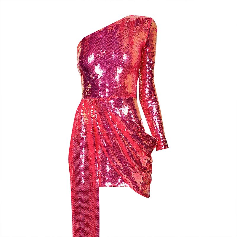 Fraen Kleeder Fréijoer a Summer Nei Damen Moud Héich Enn Temperament Sequin Banquet Host Joresversammlung Eng Schëller Frae Kleed Kleed_voghion.com