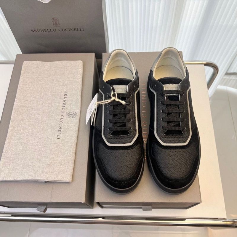 1:1 Oryginalne pudełko (BC) Brunello C Męskie sznurowane sportowe buty codzienne z oddychającej siateczki ze skóry z łatkami_voghion.com