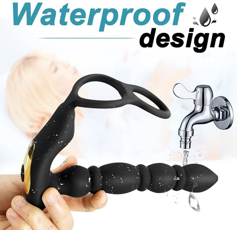 Men's Prostate Massager Fully Automatic 10 Frequency Vibration Anal Plug Wireless Remote Control Lock Sperm Ring Adult Sex Toys_voghion.com