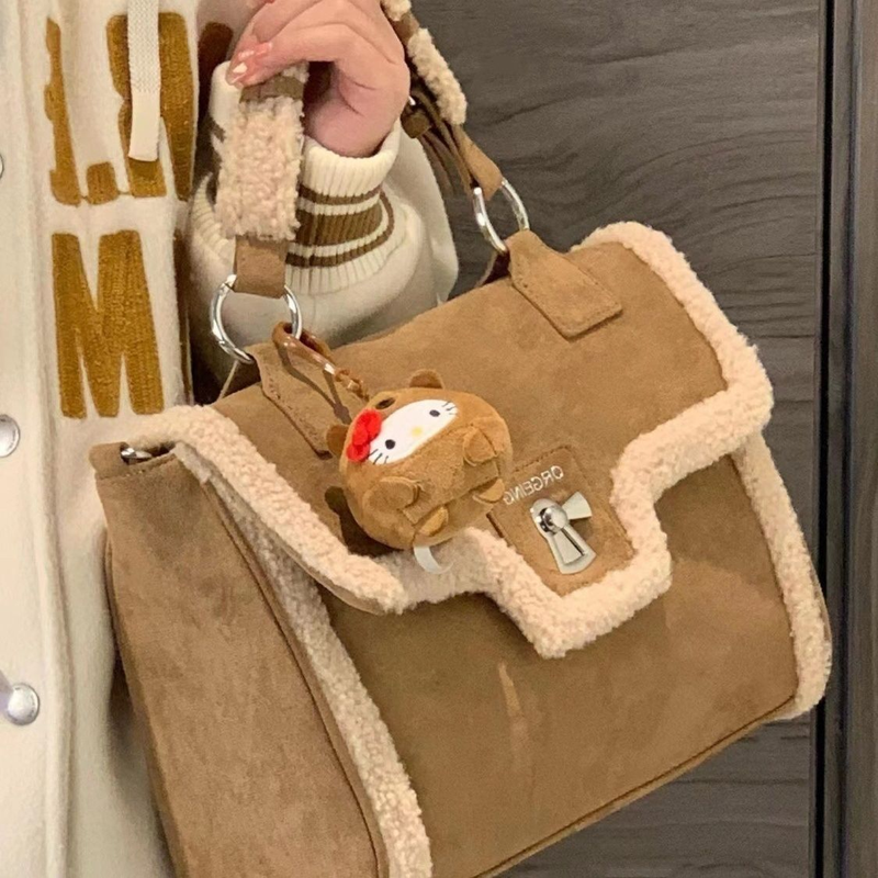 ORGEING Winter Limited Edition Advanced Mid Ancient Lamb Borsa per documenti di grande capacità che può essere estesa diagonalmente_voghion.com