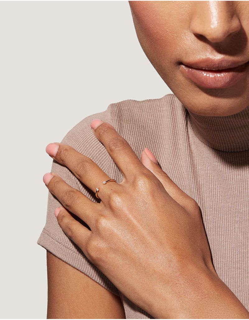 Exquisite fashion diamond ring women's light luxury high end design personality simple ring open ring index finger ring_voghion.com