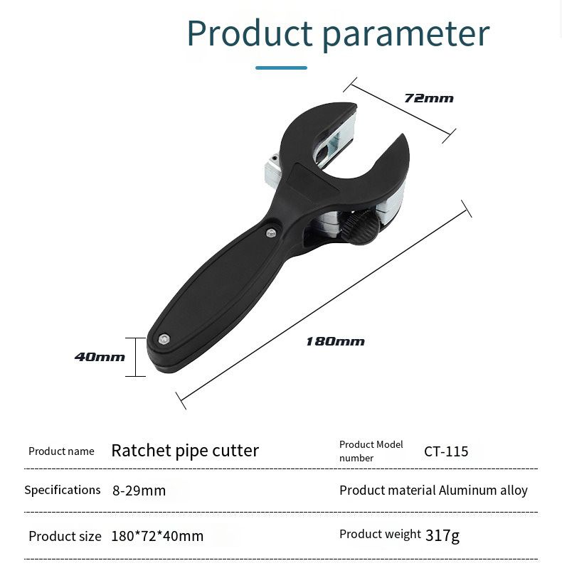 1 stk skralderørskærer til skæring af 8-29 mm rustfrit stål kobber aluminium skraldesaks Slangeskæring Håndværktøj_voghion.com