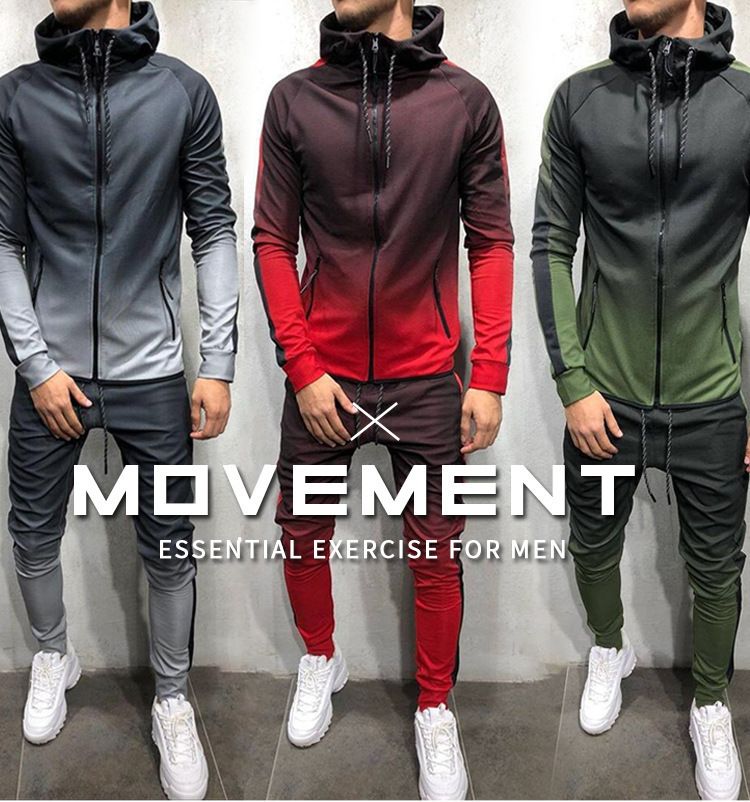 2024 Leisure Sports Herren-Set mit Farbverlauf-Streifen_voghion.com