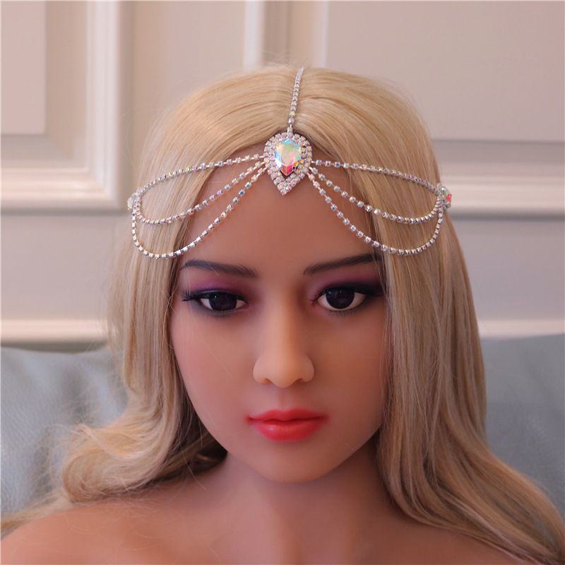 Accessori: accessori per cerchietti con strass, copricapi da sposa, catenella per capelli gotica, accessori minimalisti per la fronte_voghion.com