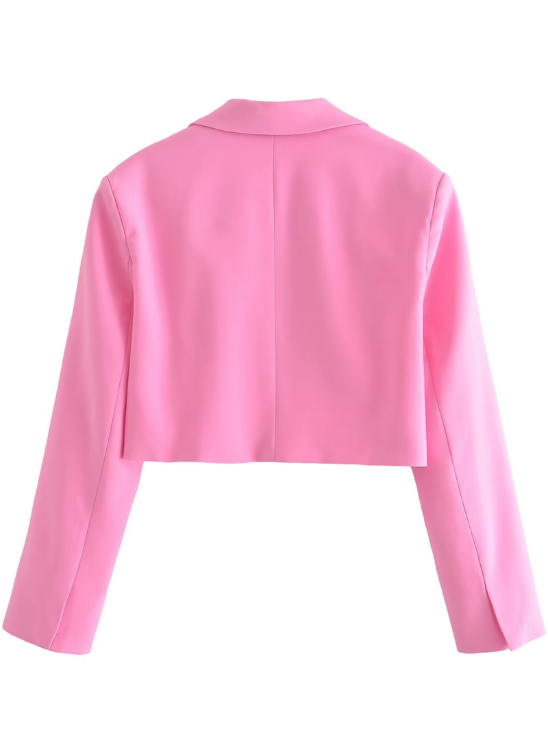 Abbigliamento da donna giacca corta con colletto + abito ampio con minigonna a pieghe_voghion.com