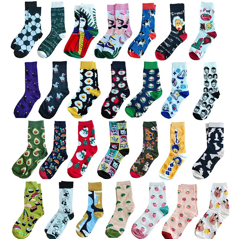2025d Heißer Verkauf Mitte-Kalb Herbst Trend Winter Stil Unisex Baumwolle Socken_voghion.com