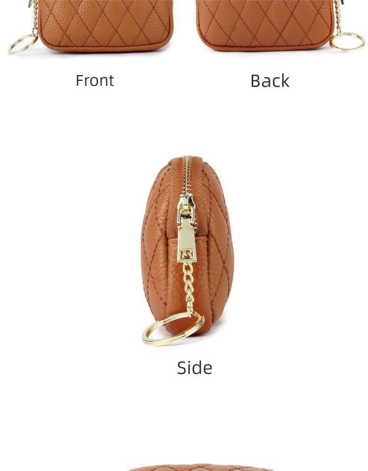 2025 Kompakte tragbare Geldbörse für Frauen Neue Mode Weiches Leder Schlüssel Münztüte Gesteppte kleine Brieftasche_voghion.com