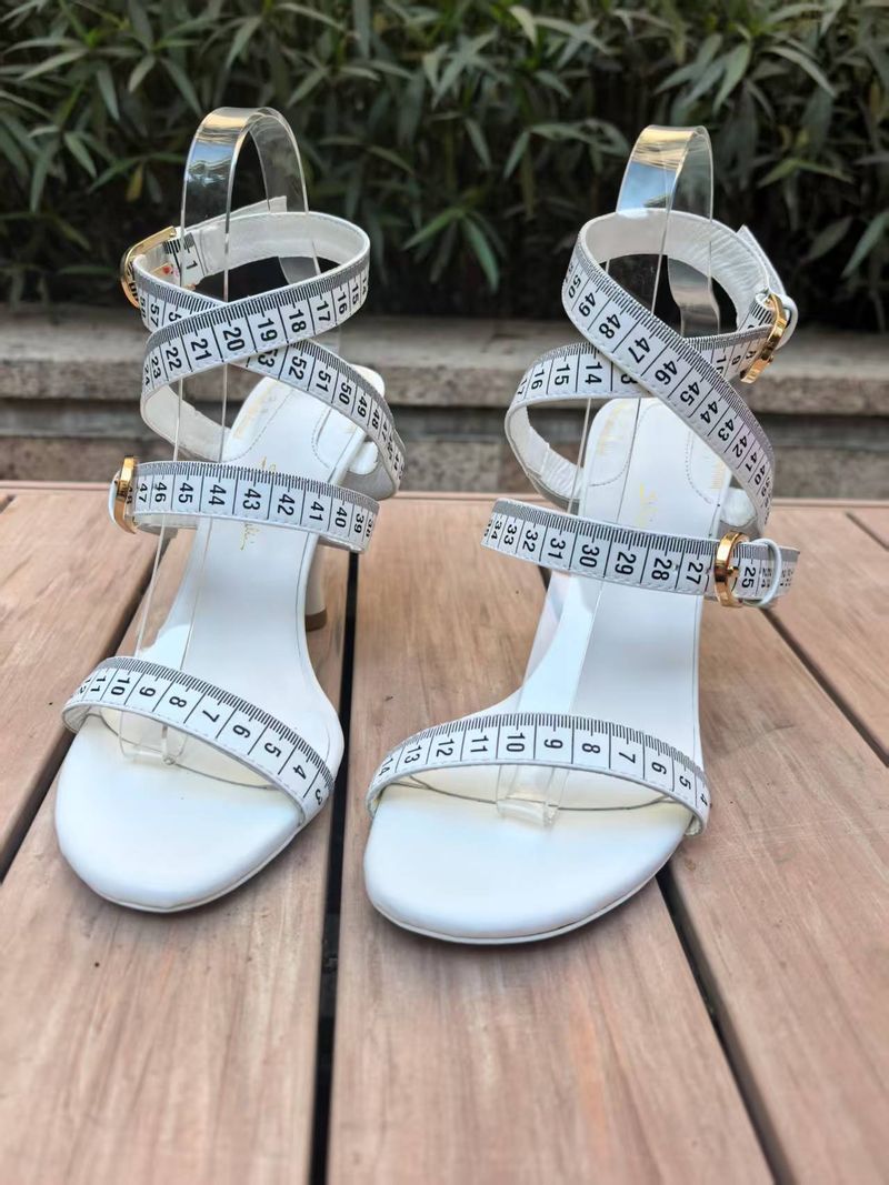 Women’s Shoes High End Fashion Women's Shoes Letter Strap Sandals Small Fragrance Style High Heels Straps_voghion.com