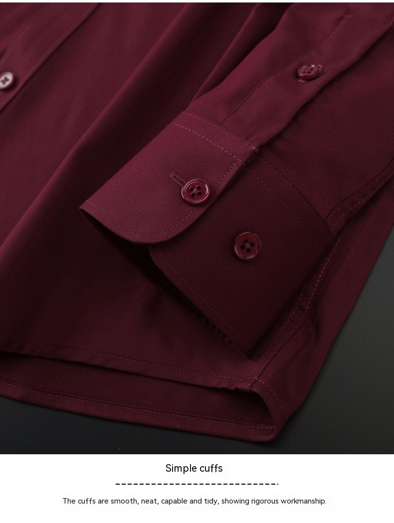 2023 New Light Luxury Long sleeved Business Casual No iron Silk Smooth High end Feel Handsome Versatile Men's Shirt_voghion.com