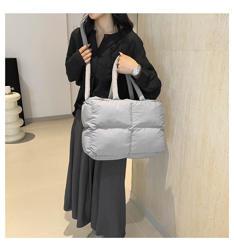 Cotton Bag Down Bag Female Large Capacity Leisure Tote Bag Ladies Commuter Shoulder Bag_voghion.com