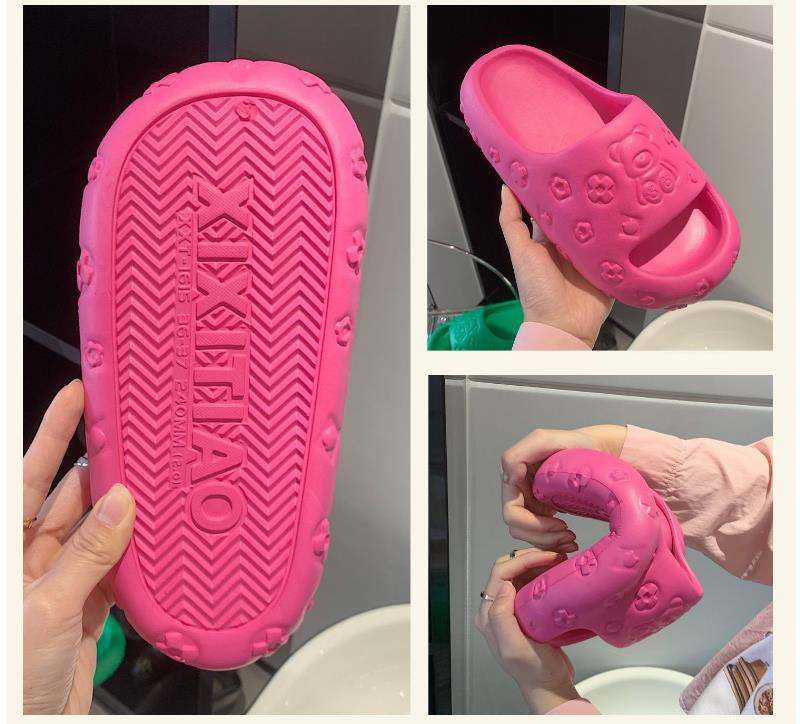 2023 Pantofole con plateau da donna Scarpe estive da interno simpatico cartone animato Sandali da donna Ragazze Scivoli da spiaggia Suola spessa Pantofola da casa per donna_voghion.com
