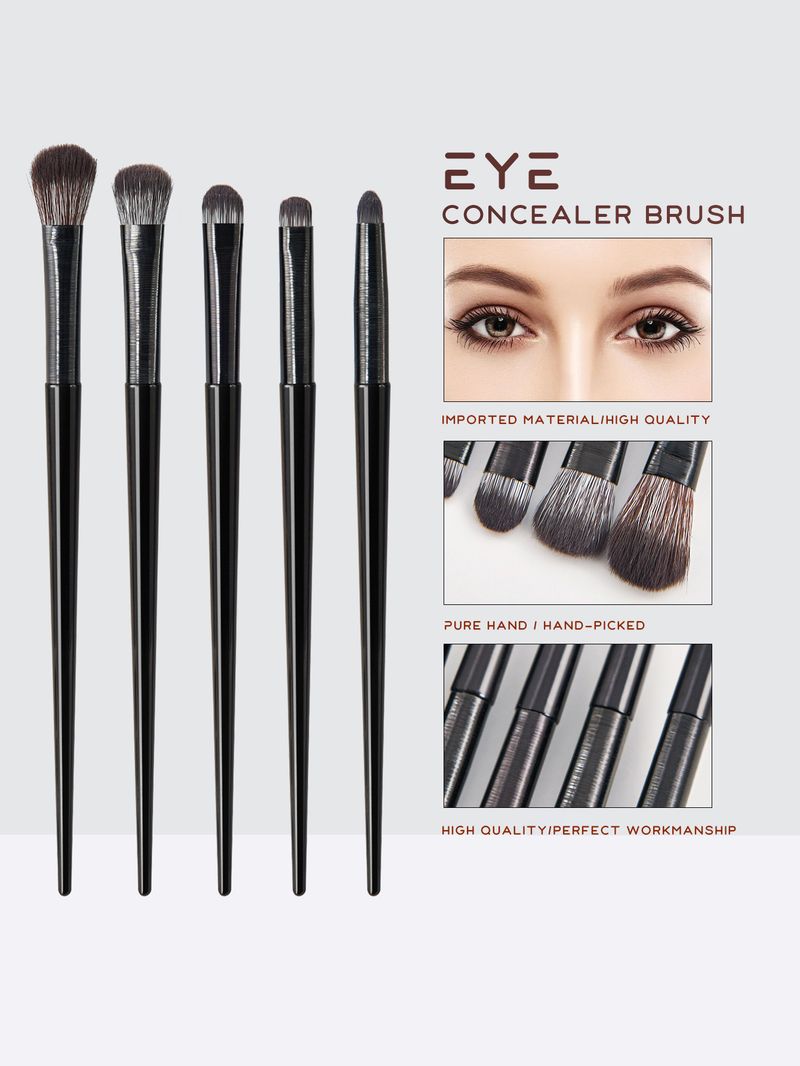 Juego de 10 brochas de maquillaje de ojos negras, brocha profesional para sombras de ojos, brocha delineadora angular, brocha para difuminar, brocha para iluminar._voghion.com