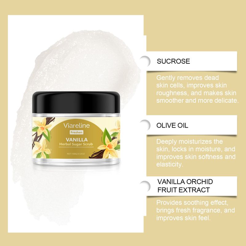 Viareline Vanilla Body Scrub Moisturizes Deep, Soft And Smooth All Over Skin Body Scrub_voghion.com