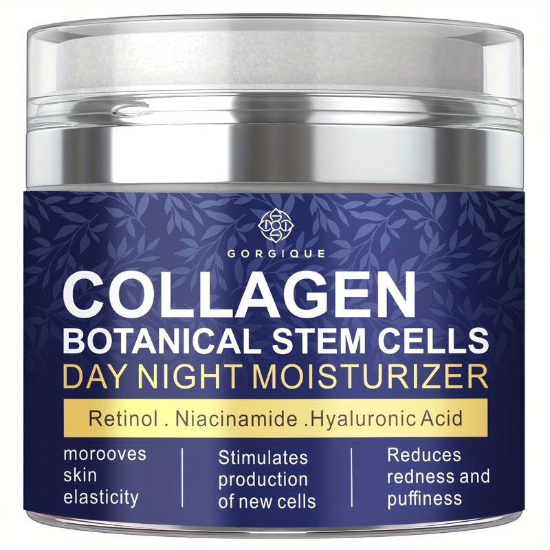 Cremă de față cu colagen și pompă fără aer - Cremă de ten cu celule stem botanice și colagen, cu retinol, niacinamidă, acid hialuronic și scuan vegetal_voghion.com
