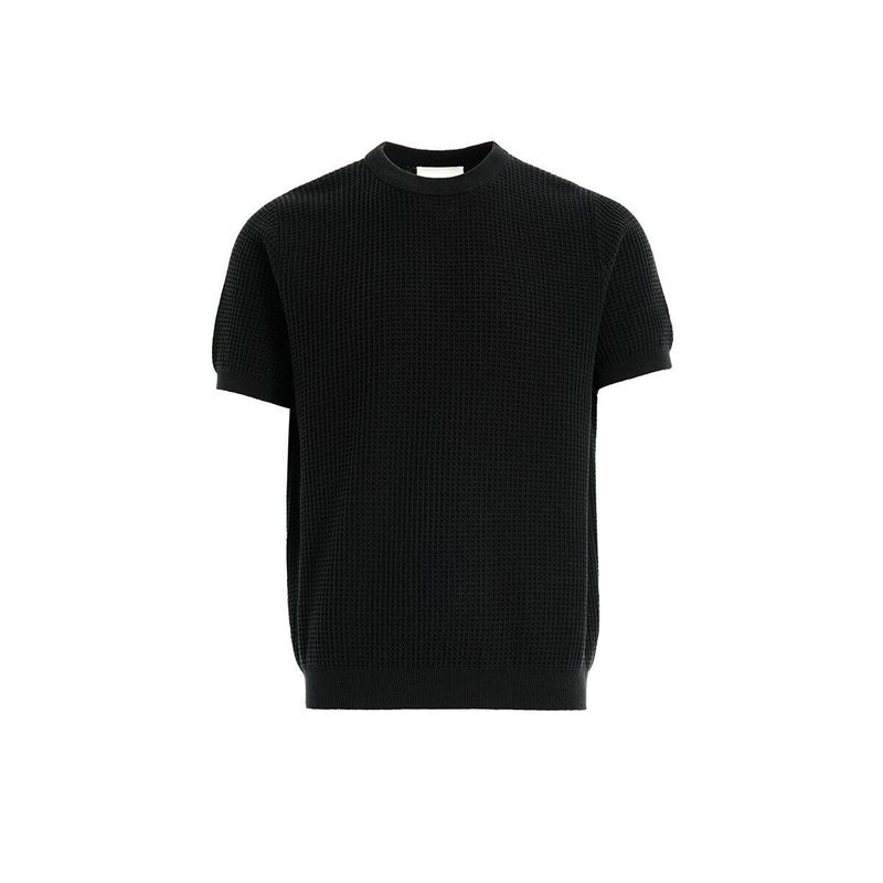 Herrenbekleidung Herren Retro Waffelstruktur Schulter Fitness Gestricktes Kurzarm-T-Shirt Casual_voghion.com