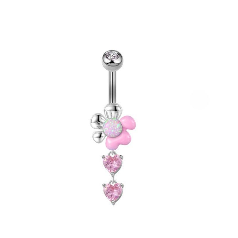 Produttore di gioielli per piercing all'ombelico con bottone in zircone a forma di cuore con design a farfalla transfrontaliero_voghion.com