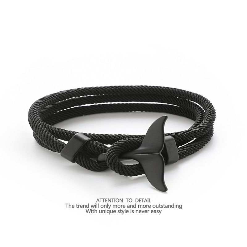 Minimalist Style INS Niche Design Whale Tail For Men And Women Couple Bracelet Woven Red Rope Simple Trend_voghion.com