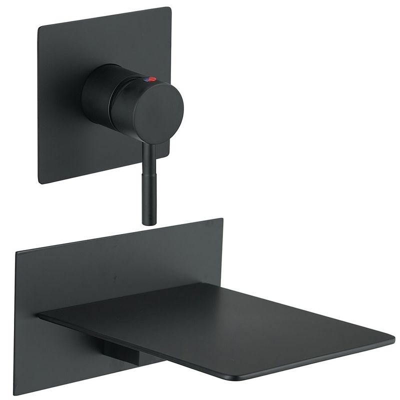 Single Handle Wall Mount Spout Waterfall Bathroom Faucet In Brushed Nickel_voghion.com
