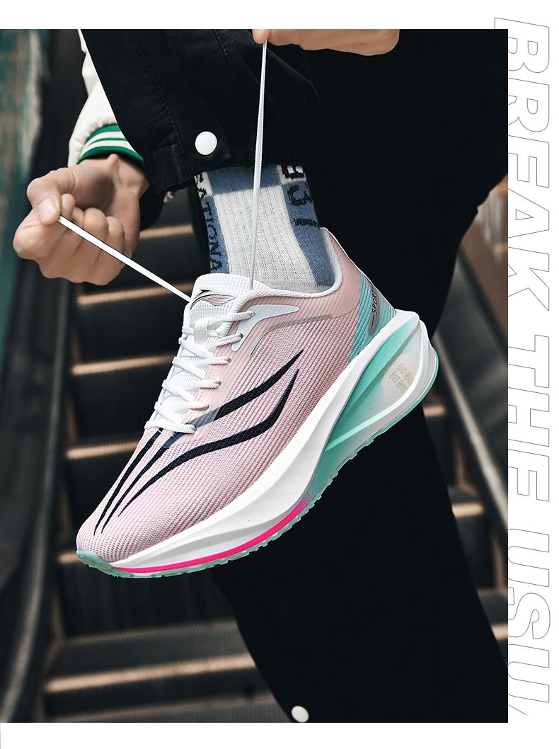 Ultra-light Full-palm Carbon Plate Anti-slip Running Shoes For Men, Breathable And Shock-absorbing Student Sports Shoes_voghion.com