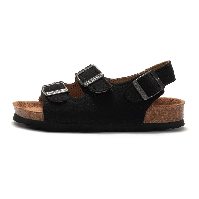 2025 Spring Summer Children Boys Girls Cork Sandals One-Word Shoes Flip-Flops Trendy Beach Korean Style Double Ring_voghion.com
