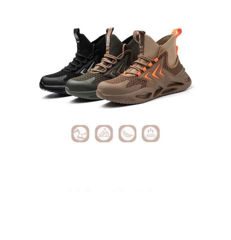 Chaussures de travail légères, résistantes aux chocs et aux perforations, avec embouts en acier et tissu respirant._voghion.com