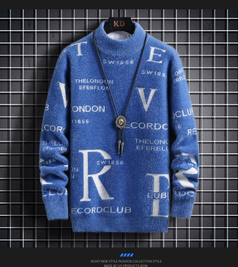 Grobstrickpullover mit Rollkragen für Herren | Warmer, mit Fleece gefütterter Winterpullover für Teenager und junge Erwachsene_voghion.com