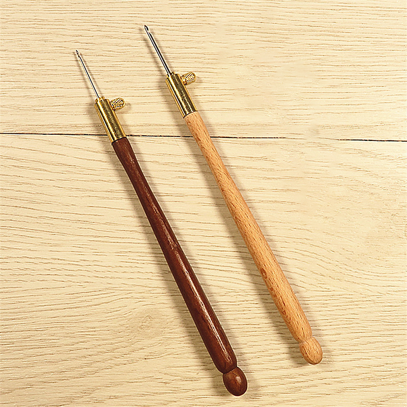 1Pcs Beechwood Handle 3Pcs Needles French Embroidery Crochet Hook Front And Back Beaded Sequin Crochet Hook_voghion.com