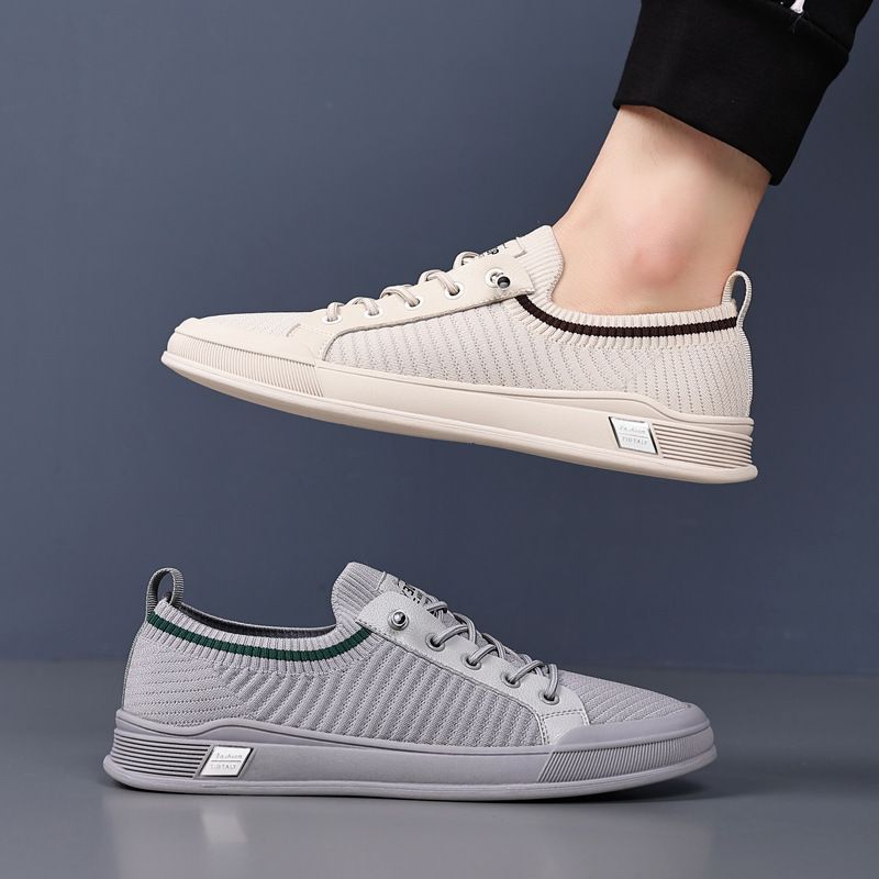 Straight New Casual Breathable Mesh Sports Thin Version, One Foot, Versatile Student Board Shoes, Men's Shoes_voghion.com